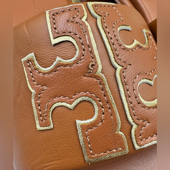 🆕 TORY BURCH 🧿 NWOT Double T Monogram Padded Leather Slide Sandals - Size US7 - Picture 12 of 13